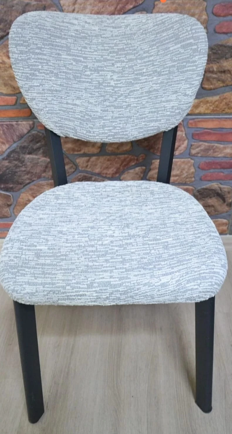 JAKARLI ELMA SANDALYE KILIFI (6 ADET) KEMİK RENGİ